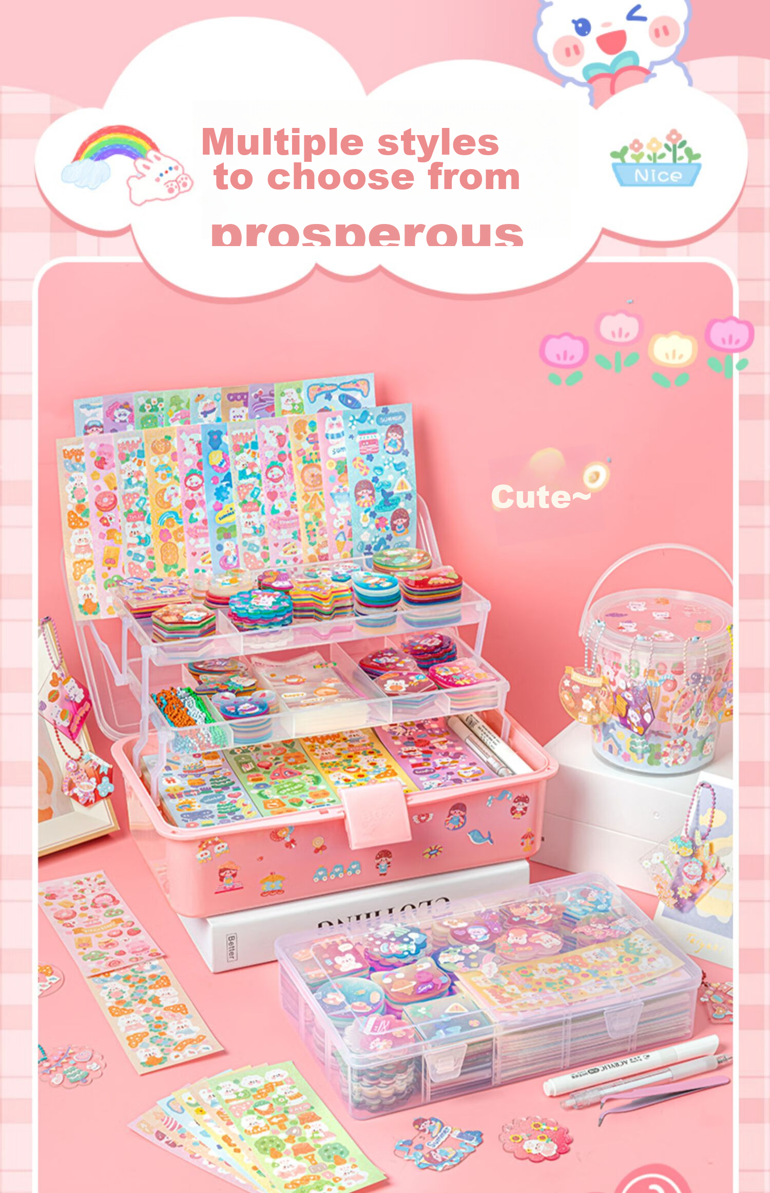 Danmiqi Guka Stickers Complete Set, Children's DIY Craft Gift Box, Guka Sticker Sheet, Girls' Birthday Present 6