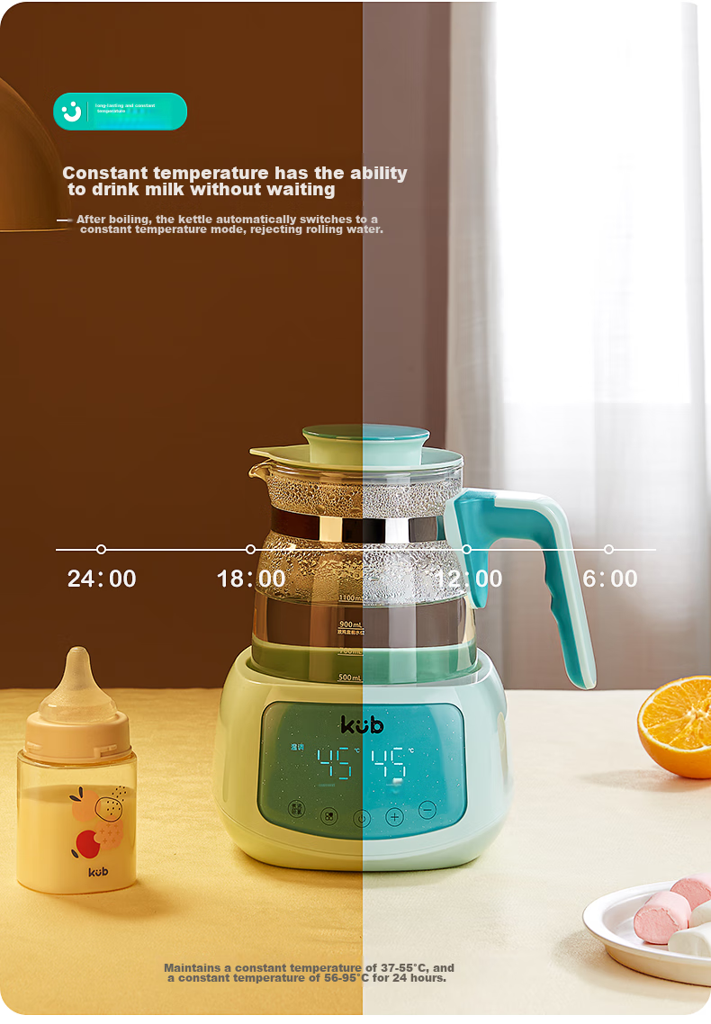 KUB Constant Temperature Hot Water Kettle Milk Maker Smart Milk Warmer Health Pot without Glue, Xindebai 1.3L 6