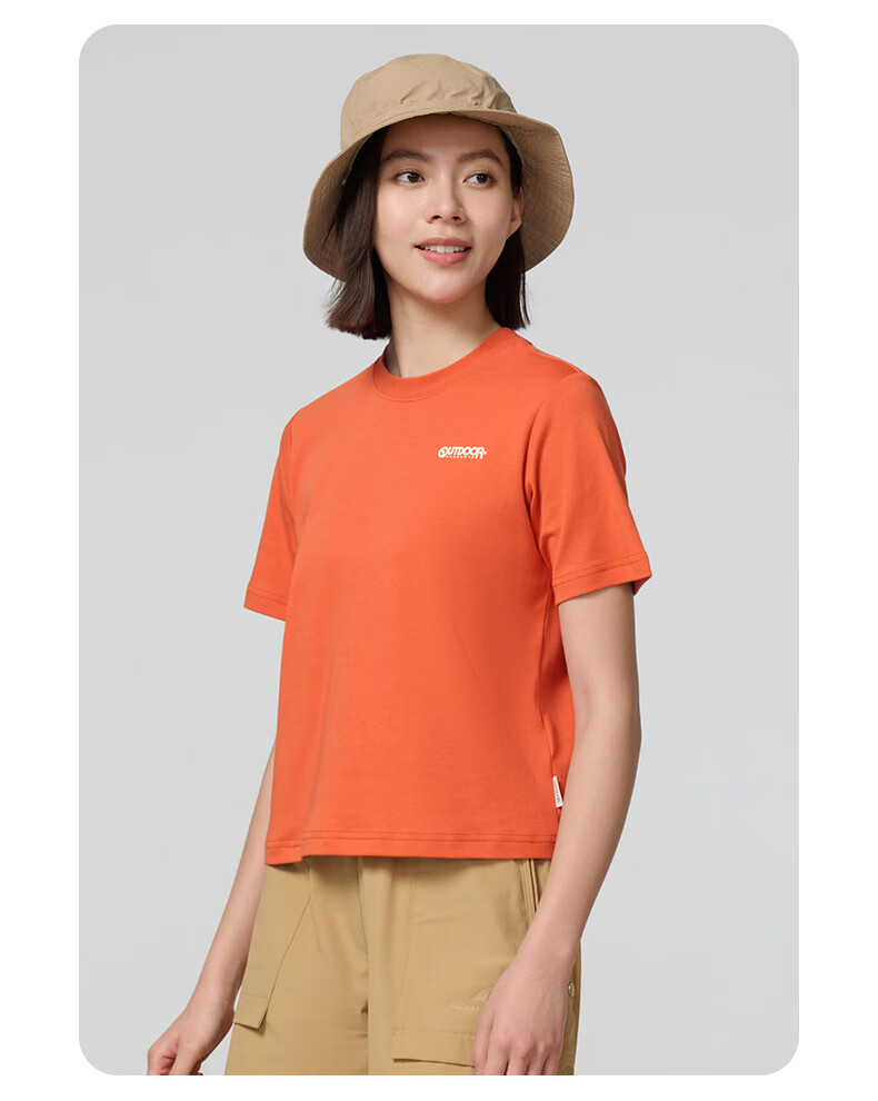 OUTDOOR PRODUCTS Women's Pure Cotton T-Shirt Spring Summer 2026 Breathable Couple Short Sleeve Light Spring Dopamine Rainbow T-Shirt OFTX422461 12