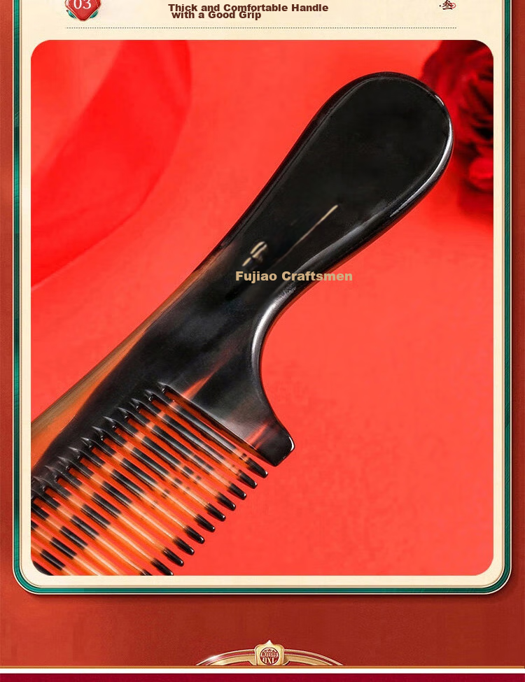 Fujiaojiang Ox Horn Comb for Women, Hair Straightening Gua Sha Massage Tool, Birthday Valentine's Day Wedding Gift, Mid-Autumn Festival Present for Girlfriend Wife Mother Elders, Practical High-End Thoughtful Gift 12