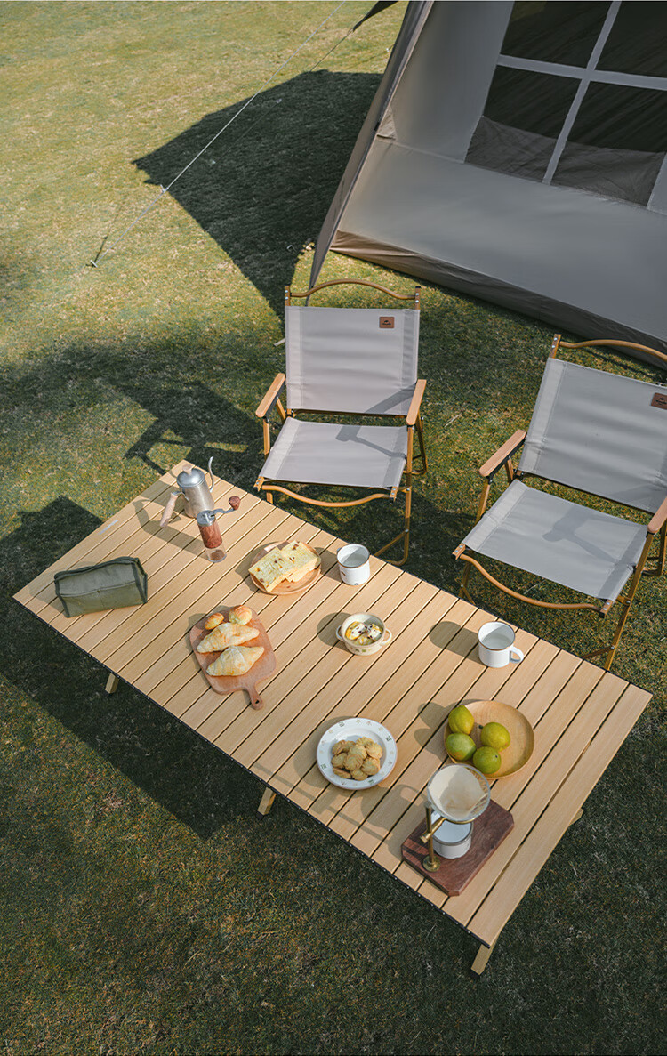 Naturehike Nuoke Star Simple L01 Aluminum Alloy Egg Roll Table Portable Outdoor Camping Picnic Folding Table Black Large 16