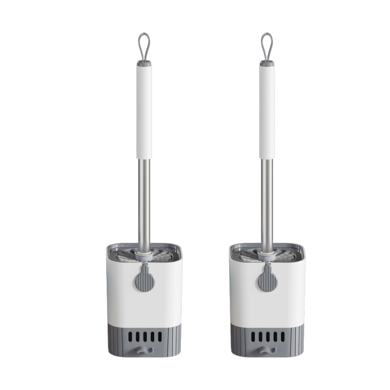 Sulida Wall-Mounted Toilet Brush Set with Drainage, Cleaning Brush with Base, Bathroom Toilet Brush for Hard-To Areas