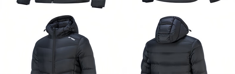YONEX Badminton Jacket down Coat for Women, Winter Cold-Resistant Hooded Outerwear YOBC4055CR Black XO 3
