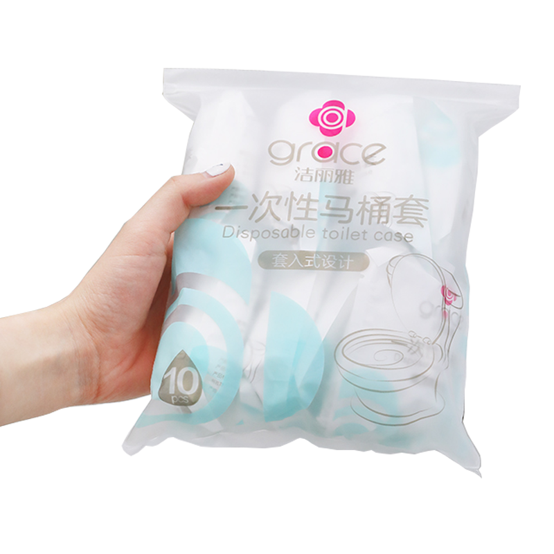 Grace Disposable Toilet Seat Covers, Travel Non-Woven Toilet Seat Protectors, Water-Resistant, Thickened, Individually Wrapped, Pack of 10