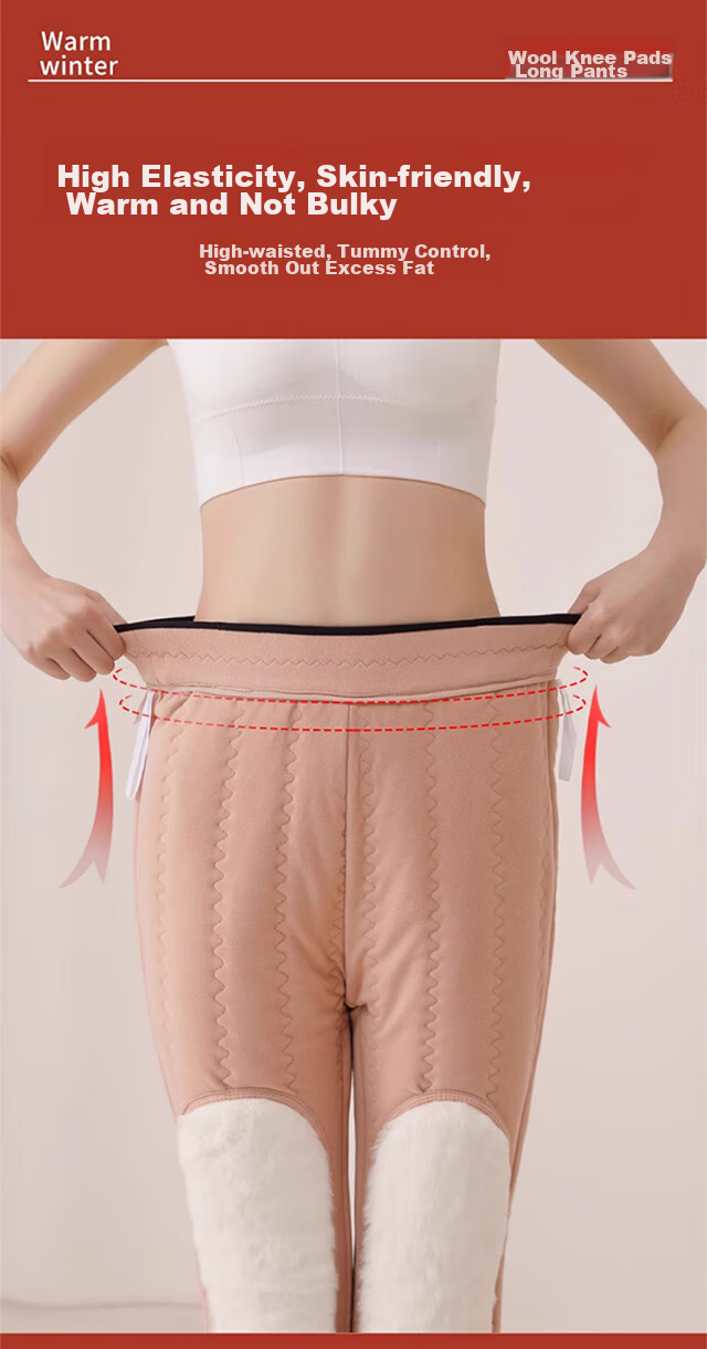 LangSha Wool Thermal Pants for Women, Outdoor Wear, Winter, Extra Thick, Cold-Resistant, Knee Protection for Northeast China, Thick High-Waist Large Size Cotton Pants, Base Layer Pants 11