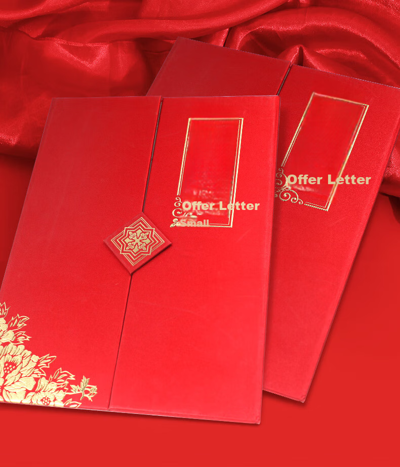 Befon A4 High-Quality Honor Appointment Letter Cover, Tri-Fold Vertical Appointment Certificate, with 2 Printable Inner Pages Included, Single Book Pack, Red 7335 9