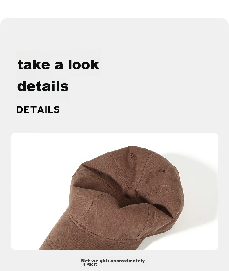 CACUSS Women's Baseball Cap Four-Season Casual Soft Top Duckbill Hat Men's Outdoor Versatile Sunshade Embroidered Hazelnut Brown 9