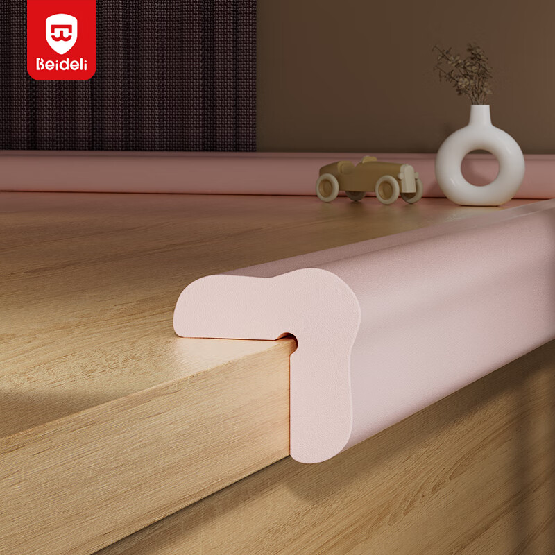BEIDELI Anti-Collision Strip, Baby Table And Cabinet Bumper Guard, No Glue Required, Widened And Thickened L-Shaped, Pink, 4 Meters