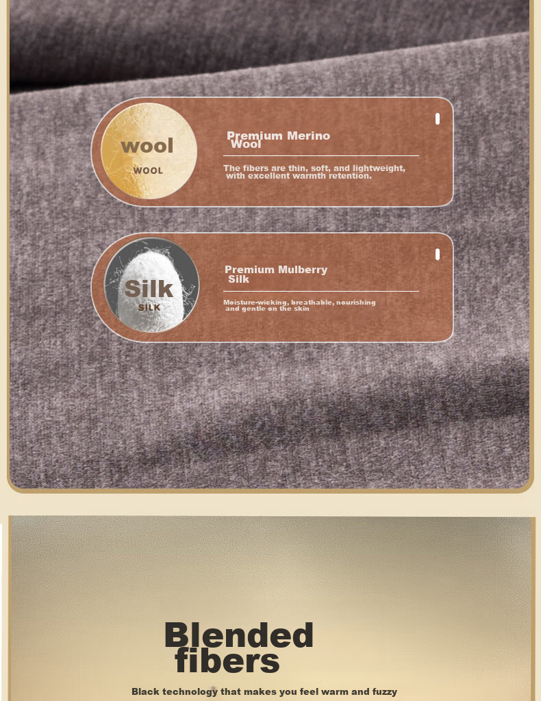 YUZHAOLIN 10A Antibacterial Seamless Thermal Underwear for Men, Containing Wool And Silk, Brushed Fleece, Autumn Top And Bottom Set, Fleece-Lined And Thickened 5