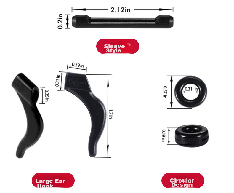 HB Children's Thin Temple Glasses Strap, 4 Pieces, Adjustable Retractable Sports Running Glasses Anti-Slip Fixing Device 10