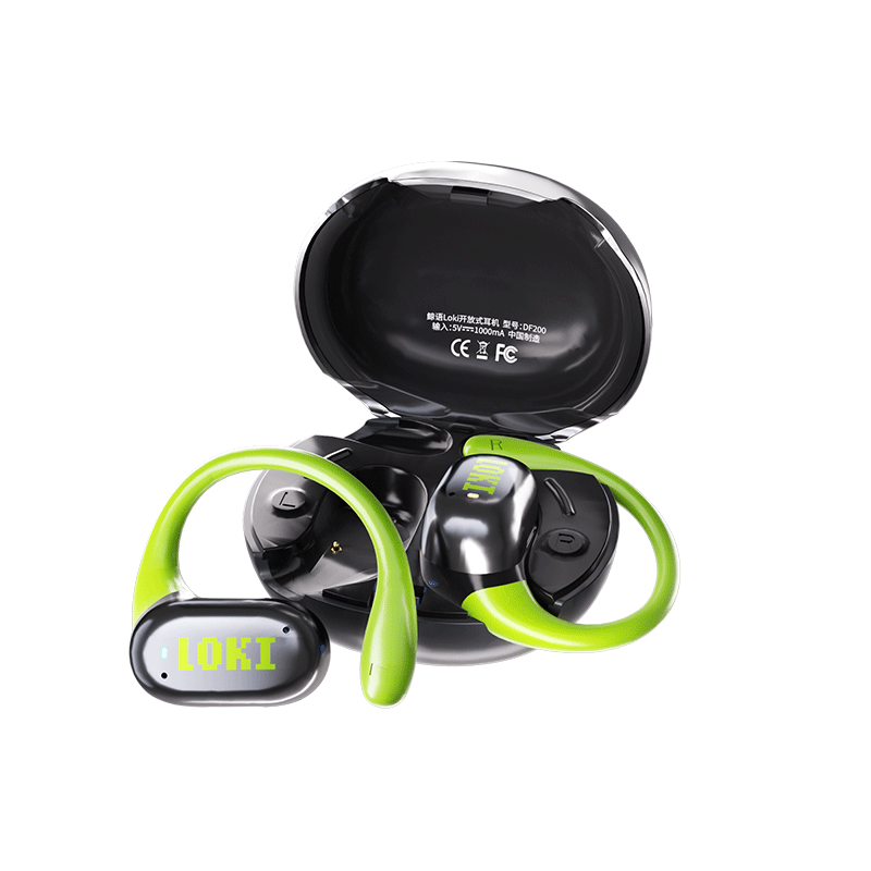 DIBALENE LOKI Open Wireless Bluetooth Headphones, Non-In Ear-Hook Educational Toy, Learning Music Back-To Student Youth Earphones, Children's Gift, Quantum Gree