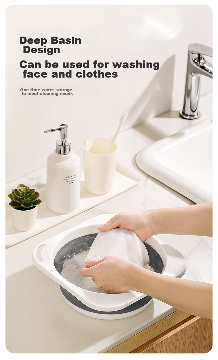 MARYYA Foldable Foot Soaking Bucket, 39cm, 1 Piece, 15L, Portable for Home Use, Adult Calf Washing Basin, Massage Foot Bath, Thickened Plastic 2