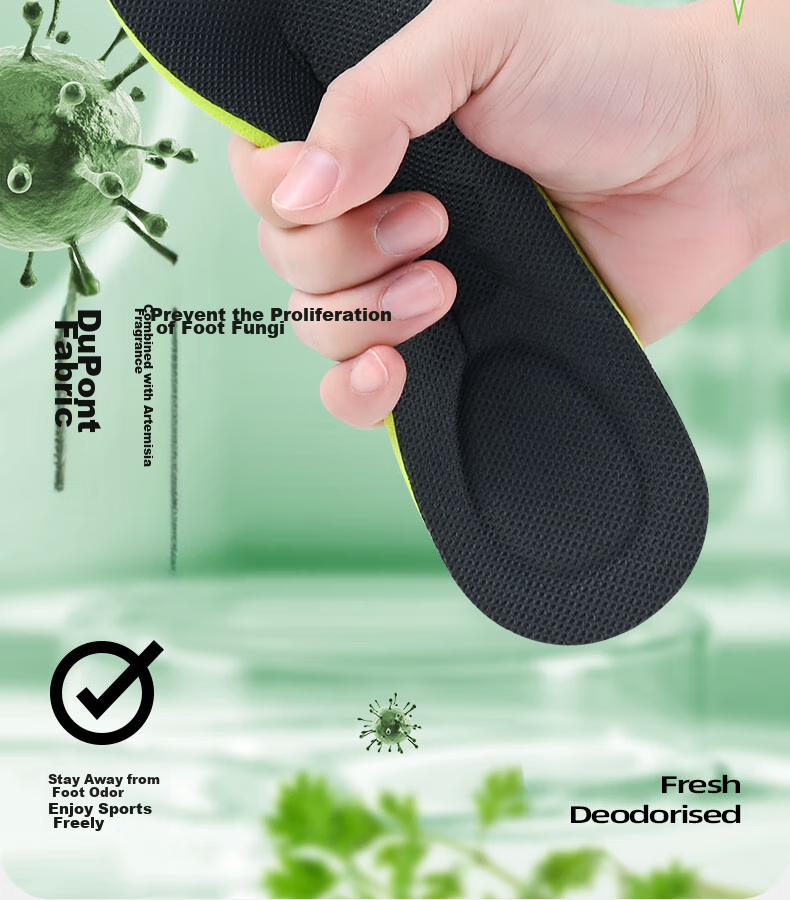 3AnGnI 3 Double Pack Insoles for Men, Odor-Resistant, Antibacterial, Shock-Absorbing, Soft And Elastic for Women, Sweat-Absorbing And Odor-Eliminating, for Military Training, Size 42 6