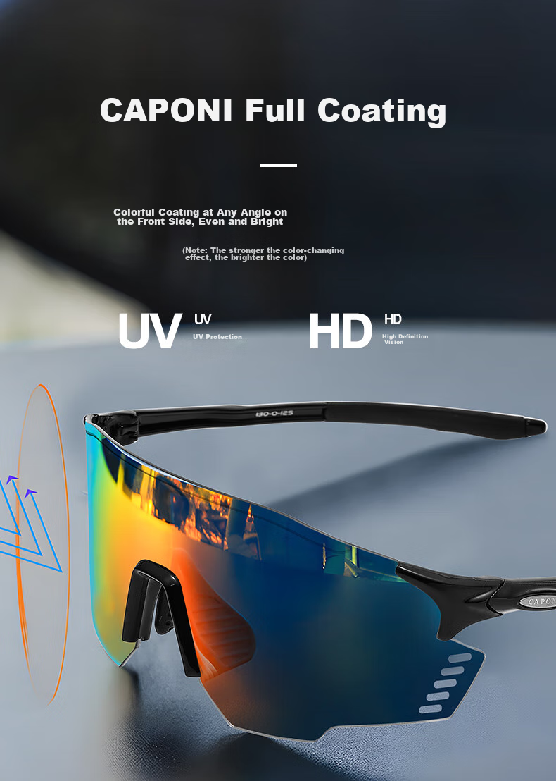 CAPONI Color-Changing Cycling Glasses for Men And Women, Outdoor Sports Running Sunglasses, Day And Night Dual-Use Hiking Sunglasses, UV Protectio 7