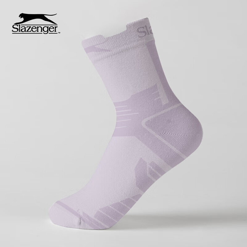 Slazenger Functional Tennis Socks for Men And Women, Thickened Sweat-Absorbing Badminton Socks with Breathable Terry Bottom, Sports Purple Children's Socks Size 33-35