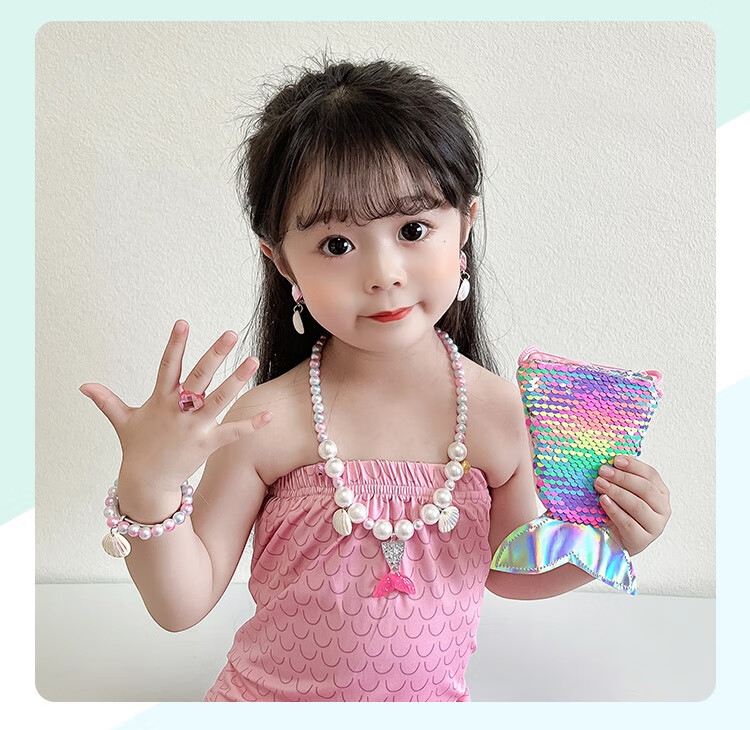 CHIMERA 6-Piece Mermaid Jewelry Set, Decorative Accessories for Children, Girls, And Young Women, Mid-Autumn Festival Gift 8
