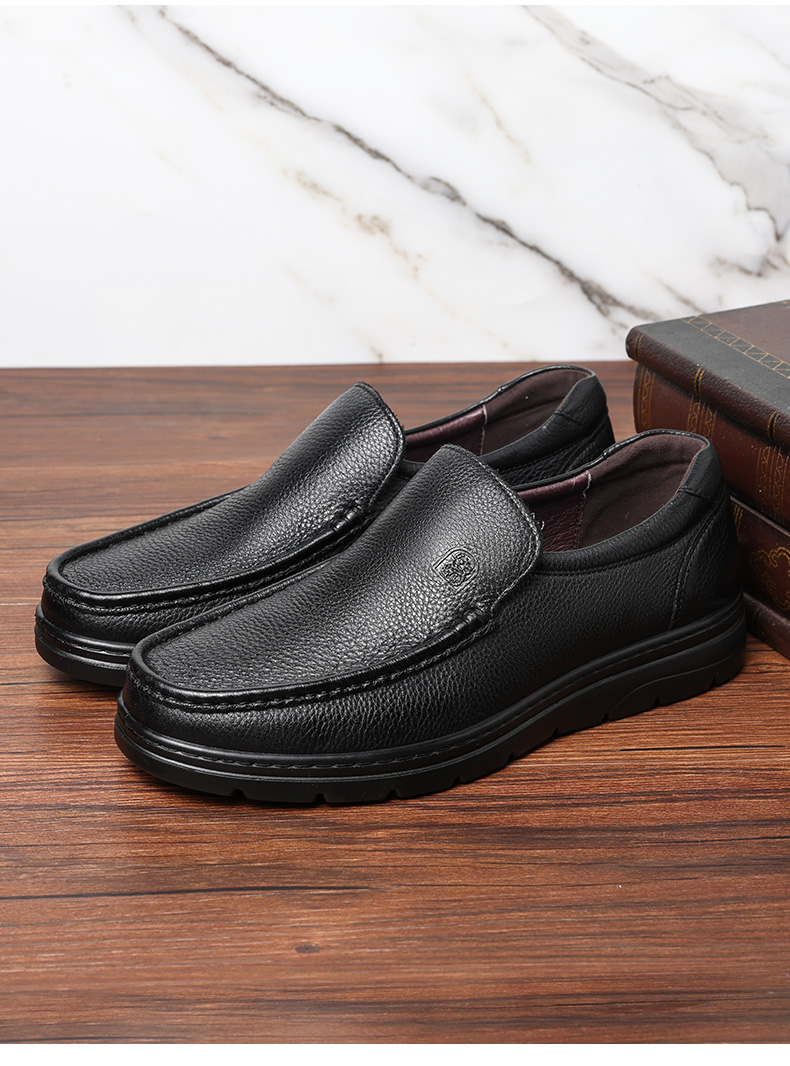 LAORENTOU Men's Leather Business Casual Slip-On Shoes Durable Comfortable Black 38 87201760 15