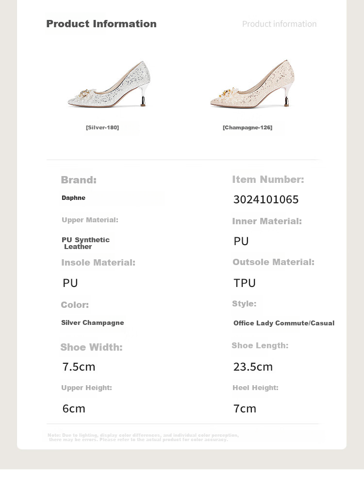 DAPHNE Minimalist Versatile Pointed High Heels Women's French Style Elegant Comfortable Bridal Wedding Shoes Silver Size 35 6