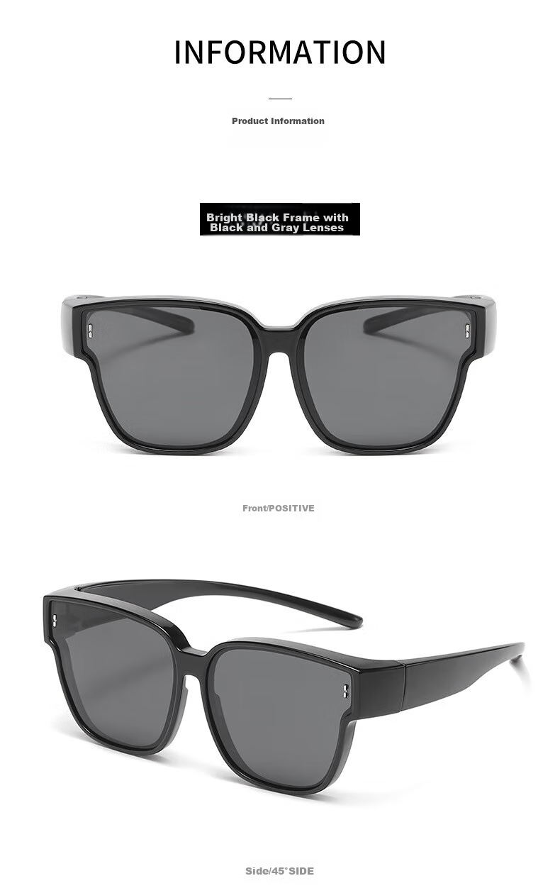 Boshide Sunglasses, Clip-On Sunglasses, Clip-On Sunglasses for Nearsighted Glasses, Polarized Sunglasses for Driving And Nearsightedness, Bright Black Color 11