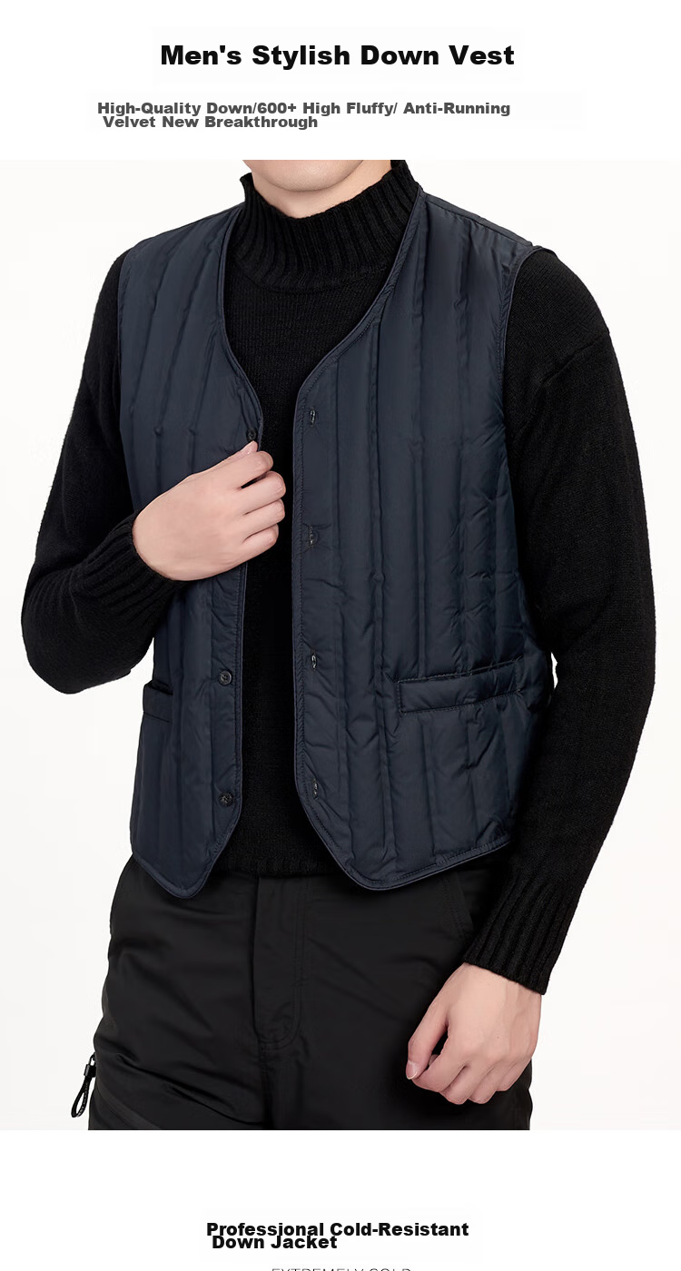 SNOWFLYING Autumn And Winter Men's down Vest, Warm down Waistcoat Jacket, Casual Inner Wear for Middle-Aged And Elderly, down Inner Lining 1