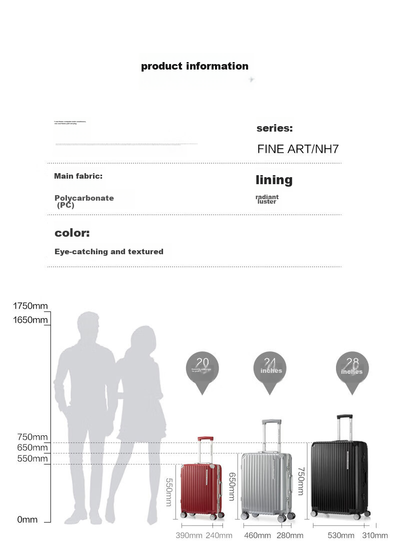 AMERICAN TOURISTER Luggage, 20-Inch Simple And Stylish Suitcase, Trolley Case for Men And Women, Travel Case with Frame, Silver Color, NH7 Combination Lock Suitcase 9