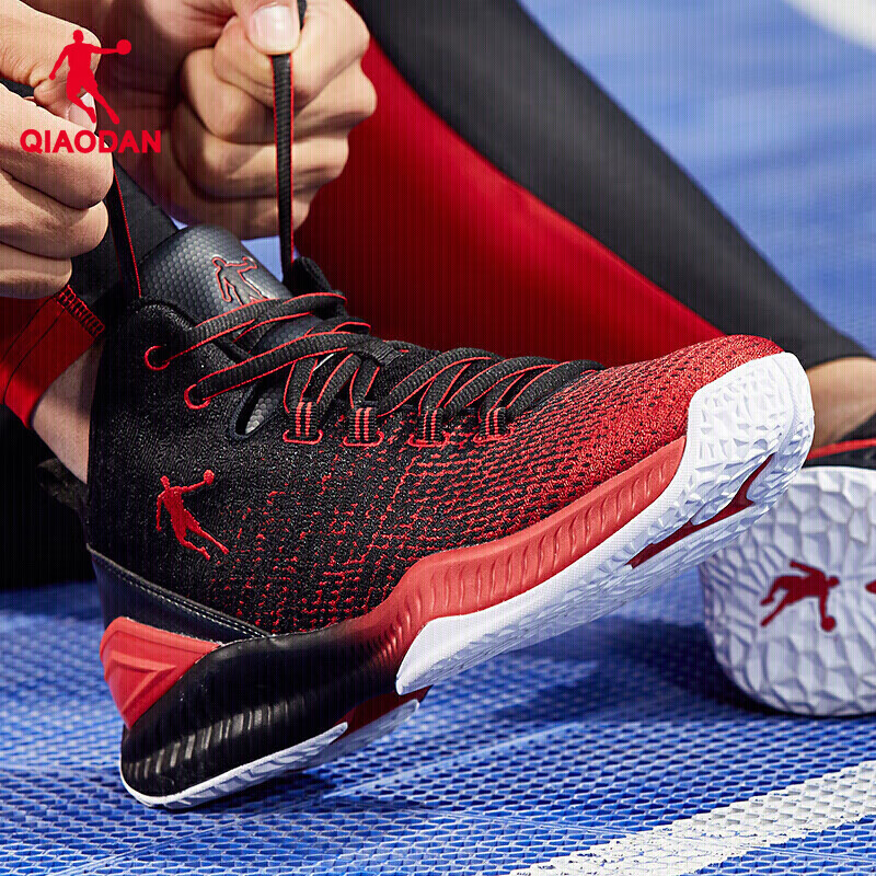 QIAODAN Basketball Shoes for Men, Summer Mesh Breathable Shock-Absorbing Wear-Resistant Youth Comfortable Sneakers