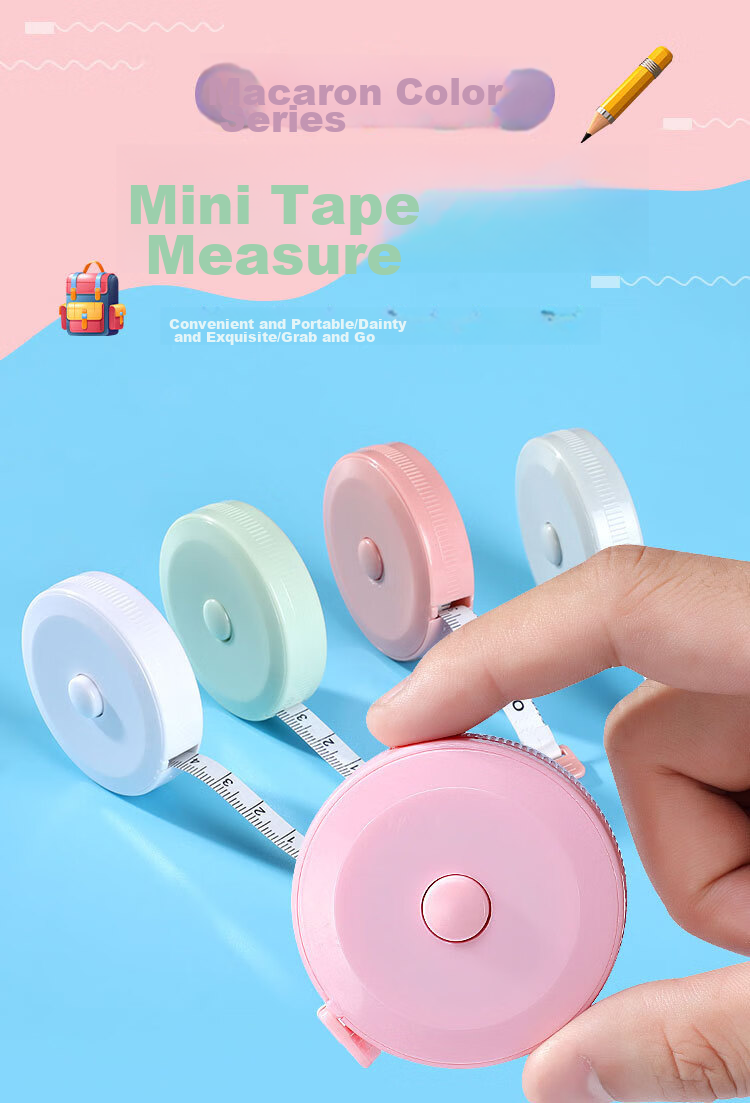 Siyicai Mini Tape Measure for Students, Soft Measuring Tape for Height And Body Measurements, Automatic Retractable Easy-To Clothing Measuring Tool, Nordic Pink 1.5 Meters 1