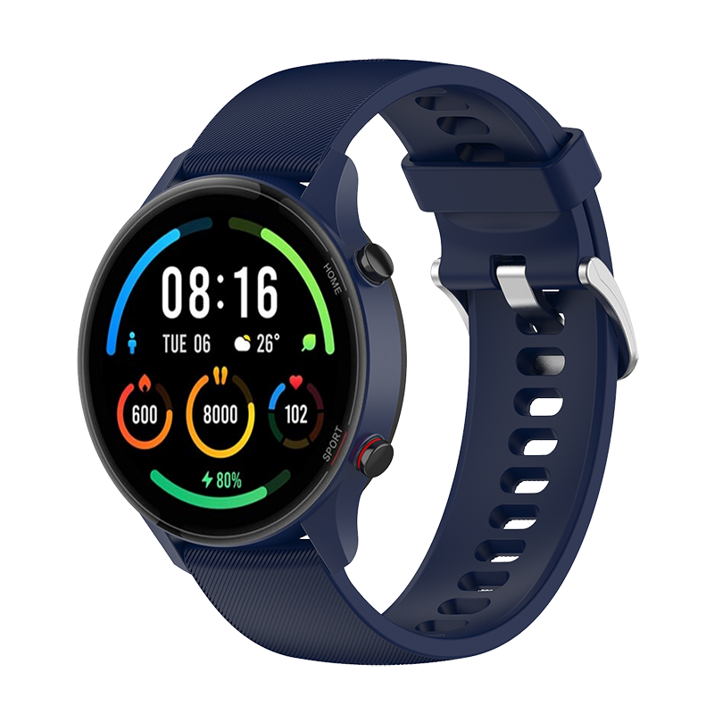 KMaxAI Compatible Silicone Watch Band for Xiaomi Mi Band Color 1/2/Sports Edition, Watch S4 Strap, Sport/3rd Generation/Pro, Fresh And Simple Watch Replacement Strap, Blue