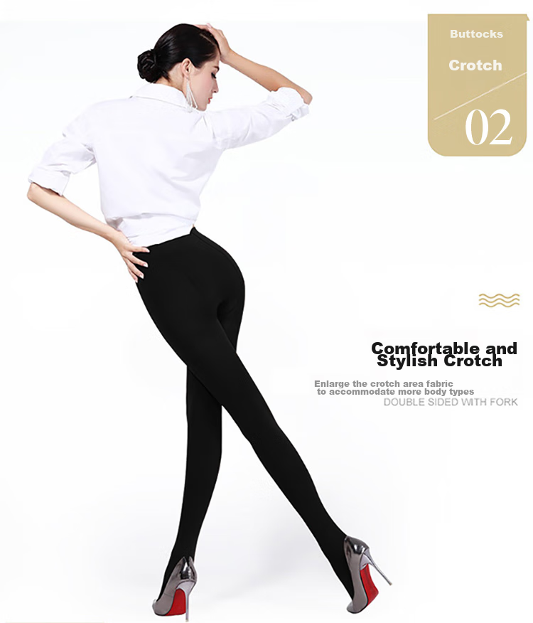 LangSha Women's Leggings for Autumn And Winter, Warm Pants, Black And Flesh Color, Fleece-Lined Thick Base Layer Socks, Black Pants 1 Pair, 300g Suitable for -5~15°C 5