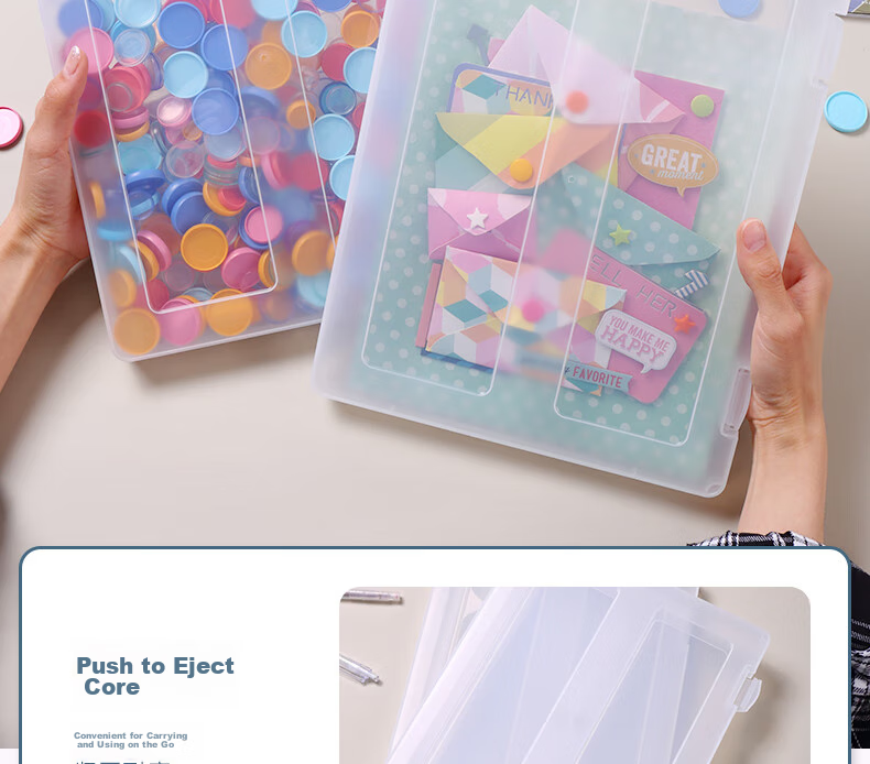 KW-Trio A4 Transparent Document Storage Box, Waterproof, for Certificates And Durable Files, Card Holder Organizer Box 11