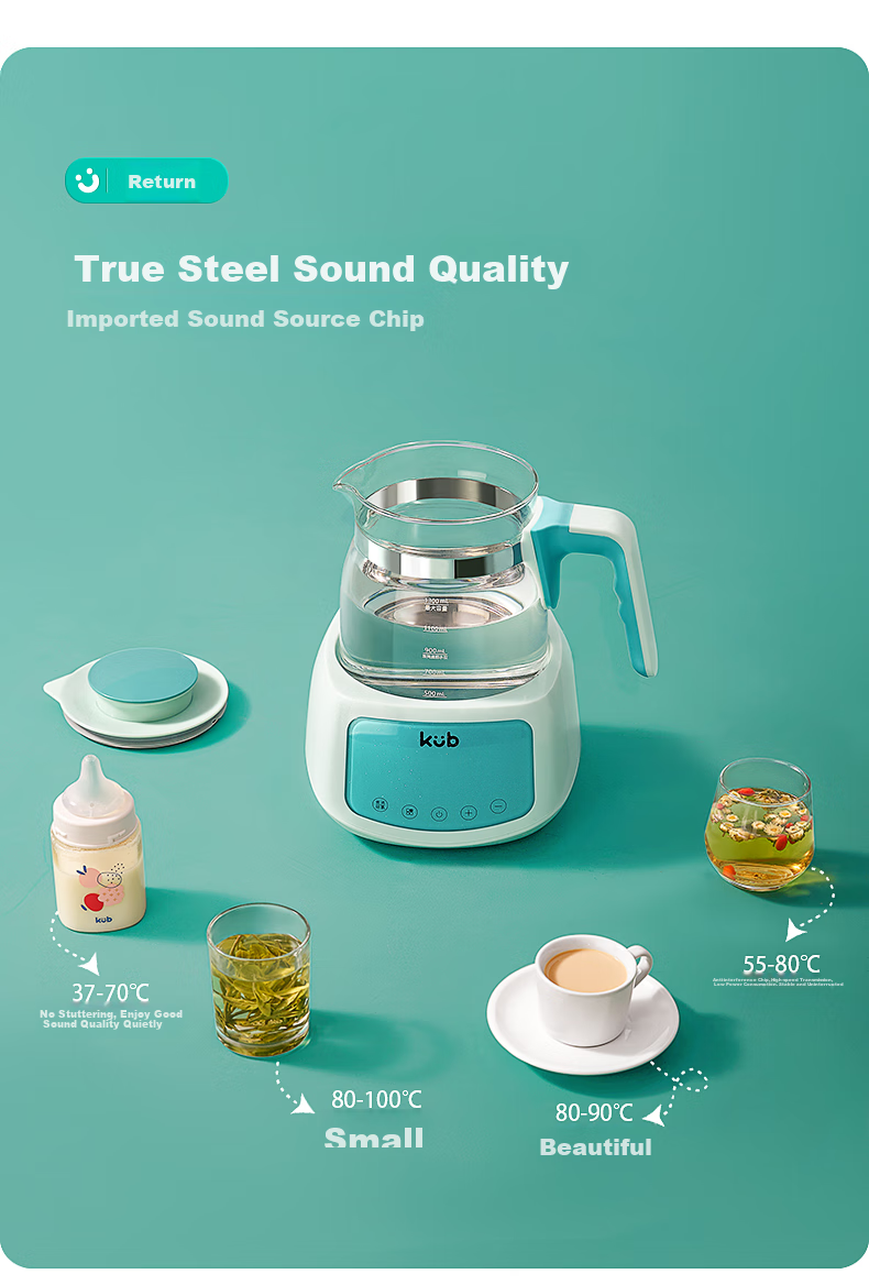 KUB Constant Temperature Hot Water Kettle Milk Maker Smart Milk Warmer Health Pot without Glue, Xindebai 1.3L 13
