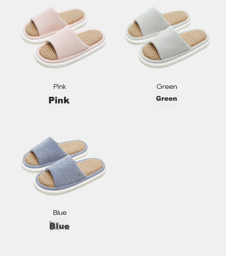 UTUNE Linen Slippers for Women, Breathable And Sweat-Absorbing, Odor-Resistant, All-Season Indoor Non-Slip Silent Slippers for Men, Pink, Size 40-41 10