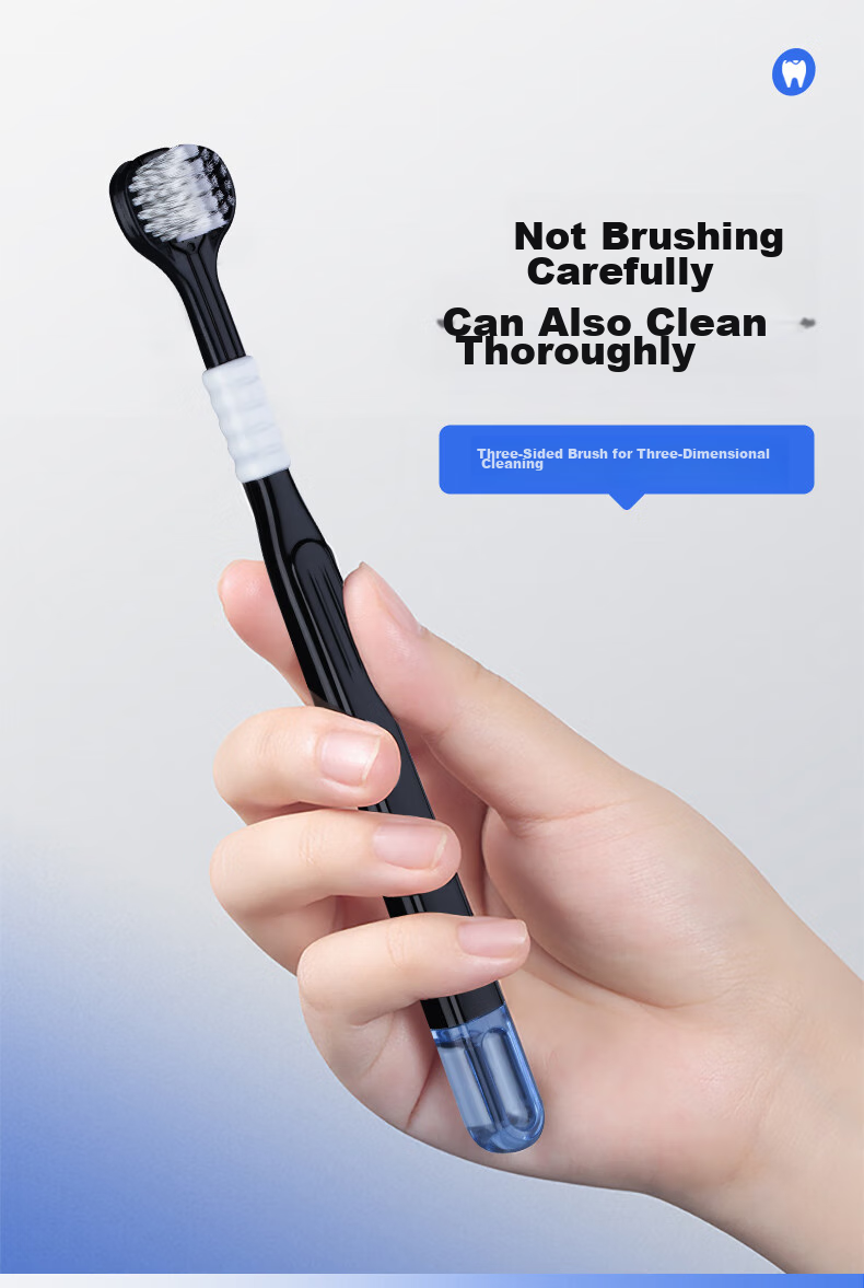 DR.WLEN Adult Three-Sided Toothbrush with Fine Soft Bristles, U-Shaped 3D Triangular Wrap-Around Design for Teeth, Suitable for Men And Women, Family Pack 5