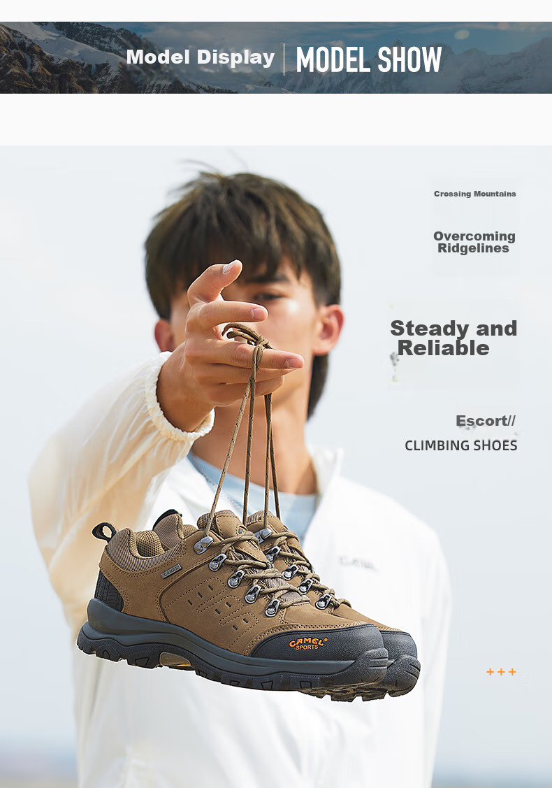 CAMEL Outdoor Hiking Shoes for Men, Leather, Durable, Shock-Absorbing, Casual Sports Shoes for Climbing, Model 6935 9