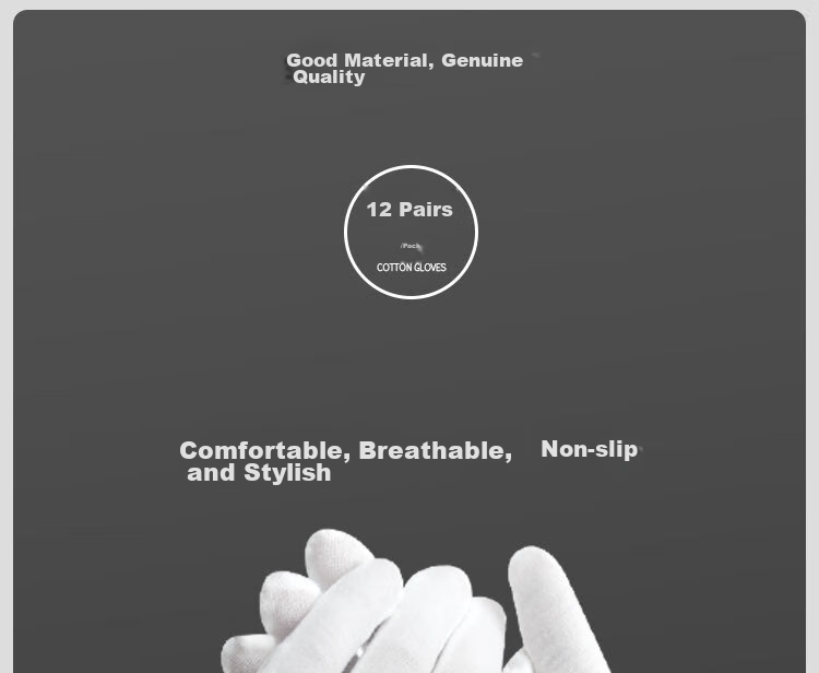 Aidier Pure Cotton White Gloves, 6 Pairs, Pure Cotton, White, for Military Parades, Collectibles, Performances, Equestrian And Traffic Etiquette, One Size Fits All, CW886169 2