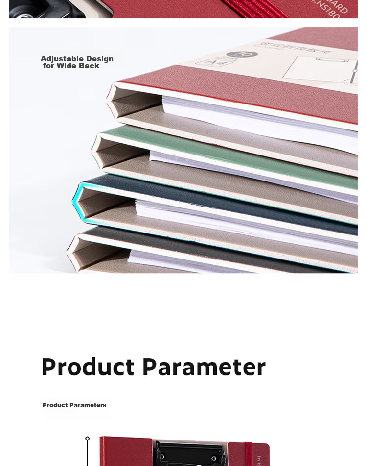 Deli A4 Vertical Folding Clipboard, Conference Folder, Thickened File Holder, Writing Board, Writing Pad for Office Use, Document And Exam Paper Storage Folder, Nirvana Red NS180 11