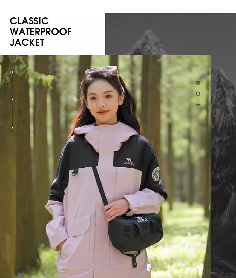 CAMEL Women's 3-in-1 Down Jacket Winter Detachable Liner Waterproof Coat 23