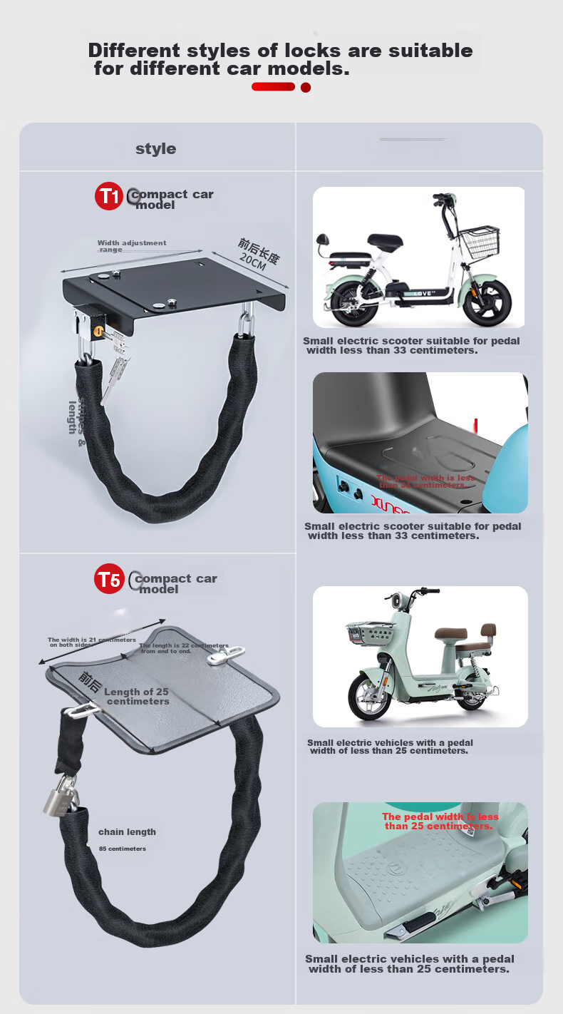 Osagie T1 Electric Bicycle Battery Pedal Lock, Battery Lock, Anti-Theft Lock, Electric Bike Pedal Battery Lock, Anti-Pry Lock 4