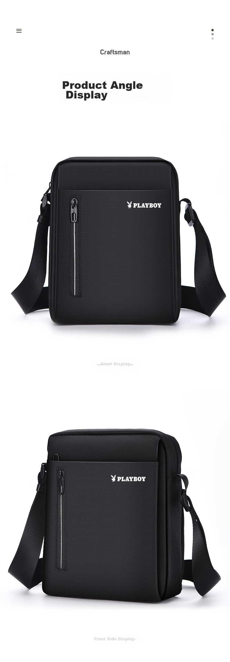 PLAYBOY Shoulder Bag for Men, Crossbody Bag, Casual Small Backpack, Men's Handbag, Large Capacity Portable Bag for Outdoor Activities And Phone Storage, with Printed Patter 9