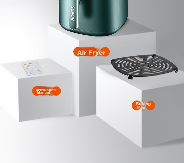 SUPOR ZMD Anxin Series, Cooking Visualization, Enjoy Delicious Food, Inner And Outer Metal Material, Steam Tender Frying, 1500W High Power, 6.0L Large Capacity, Air Fryer KJ60D76 31