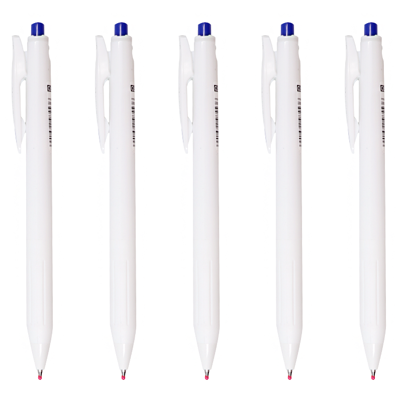 ZEBRA 0.5mm Retractable Bullet Tip Gel Pen, Colorful Student Drawing Signing Pen for Marking And Coloring, Journal Pen, JJ29-R1, White Barrel Blue Ink, Pack of 5
