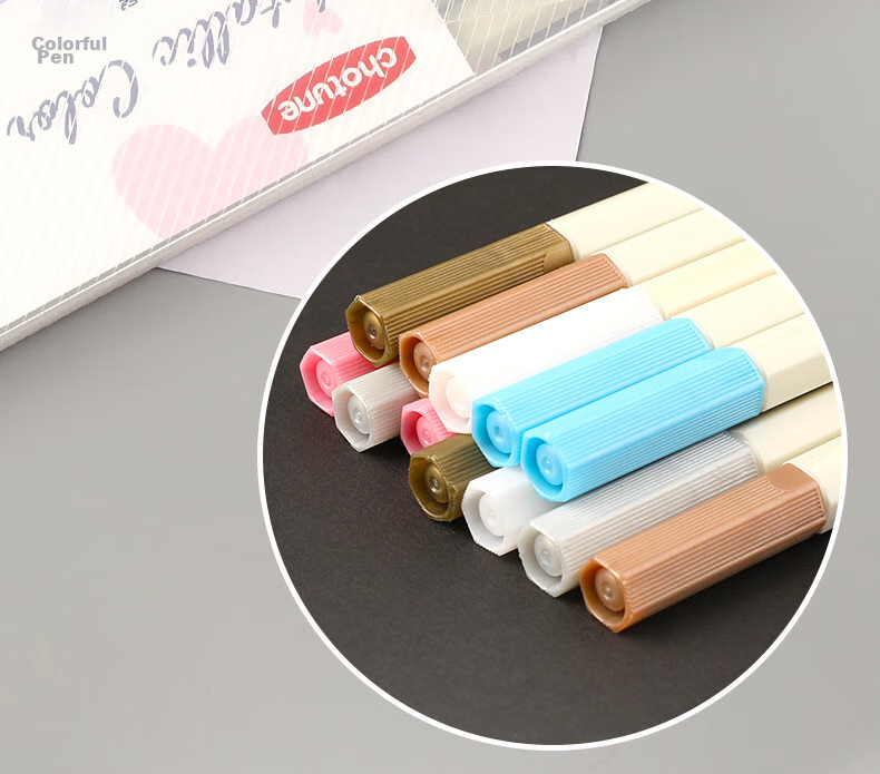 Surada Watercolor Markers, Metal Pens, Metallic Color Pens for Greeting Cards And Black Card Paper, Highlighters, Drawing Pens, Enamel Stamp Ink, Guka Journal Markers, Photo Album Pens, 6-Color Set DIY166, Sketching, Marker Painting 8
