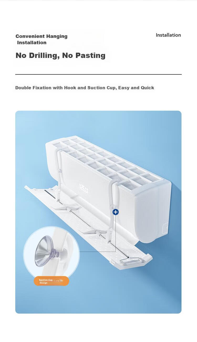 LYNN Air Conditioner Windshield, Filtered Anti-Direct Blowing Curtain, Negative Ion Filter, Efficient Antibacterial, Suitable for Postpartum Care 12