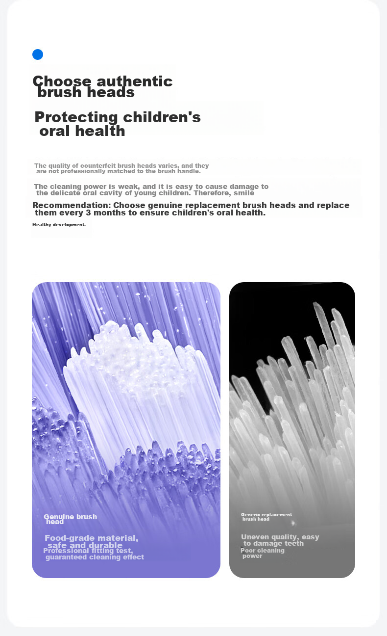 Usmile Electric Toothbrush Replacement Heads for Children, Shock-Absorbing And Gum-Protecting - 2-Pack, Gentle on Teeth, Extra Soft Gum Protection, Compatible with Q Series Children's Electric Toothbrushes 4