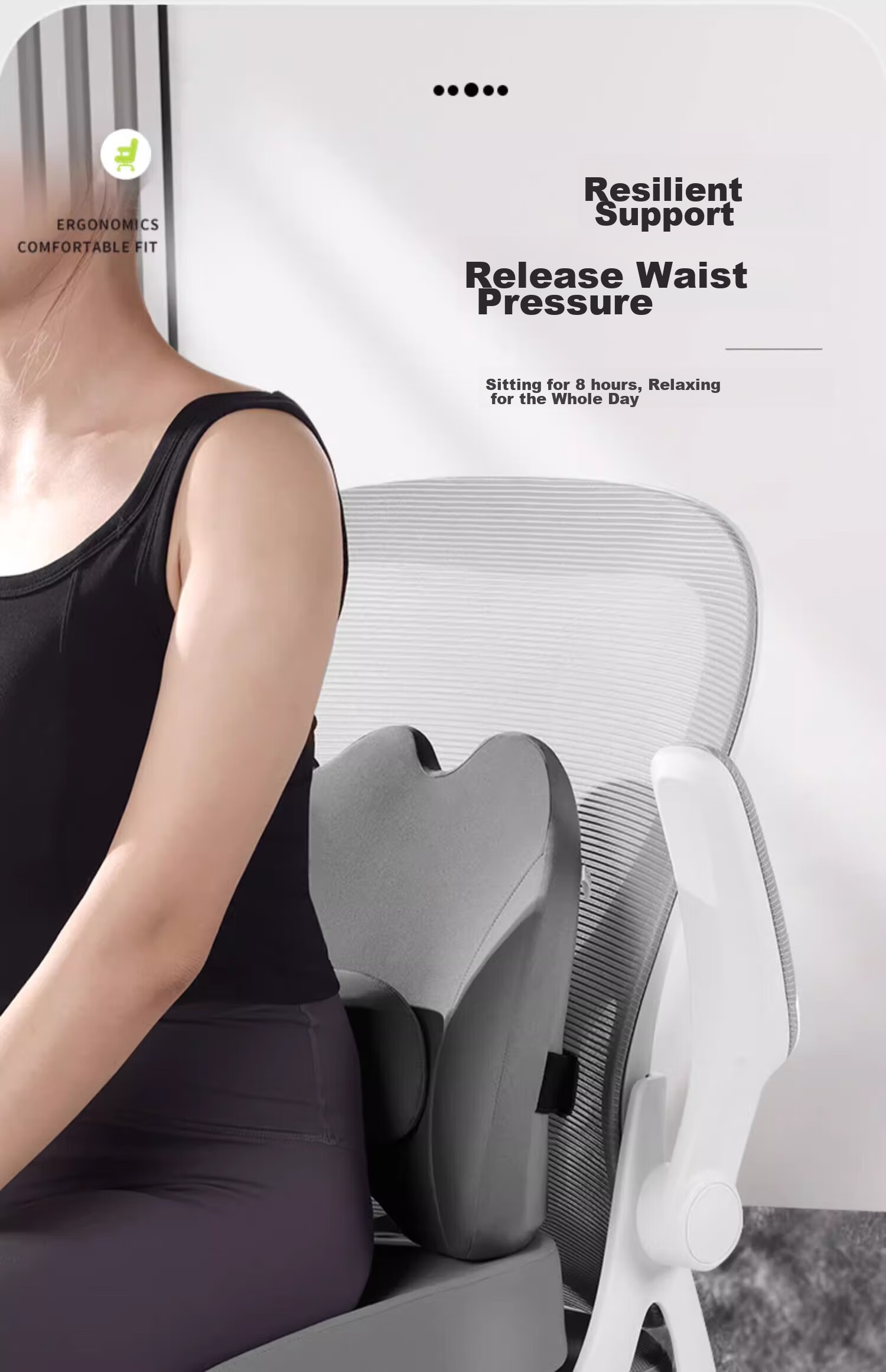 Jingmao Lumbar Support Cushion, Office Chair Pad, Ergonomic Chair Backrest, Waist Support, Lumbar Protection Device 5