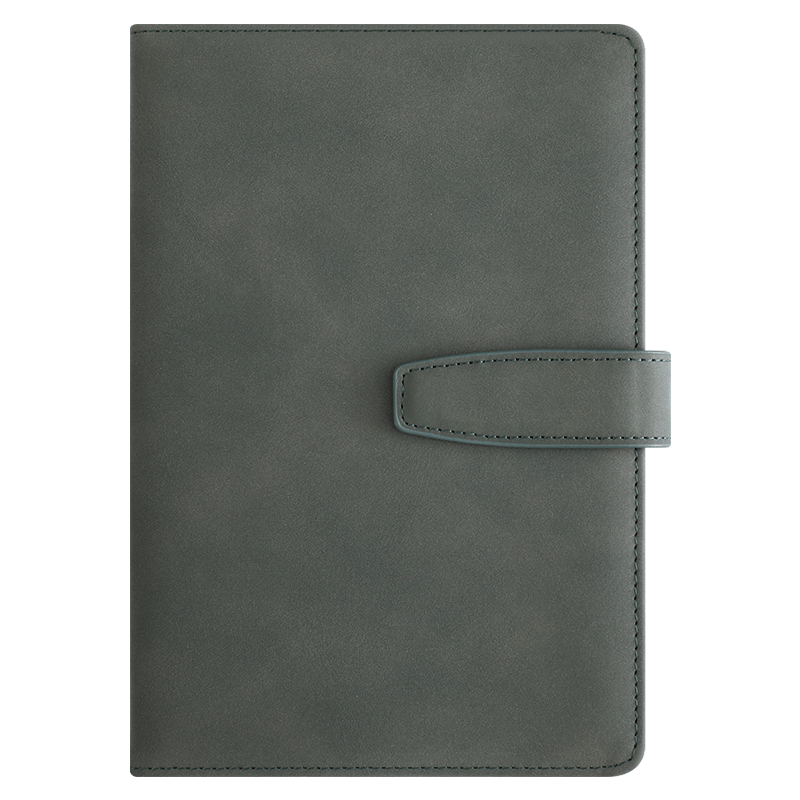 Faramon Business Notebook A5 Thickened with Buckle, Sheepskin Cover Journal, Stationery Diary, Work Log, Office Meeting Record Book, Customizable A5-Gree