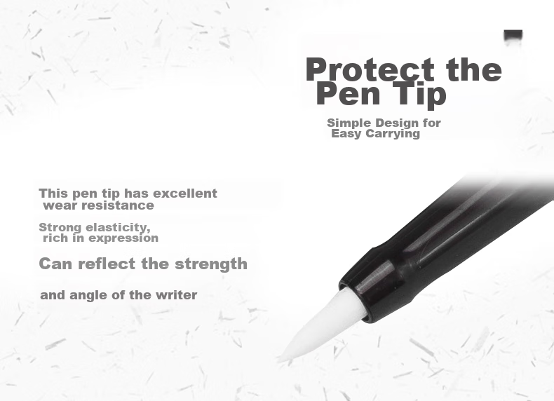 HERO Fountain Pen-Style Brush Pen 2061, Soft-Tip Medium Regular Script Calligraphy Pen with Refill, for Adult Beginners And Students, Black 7