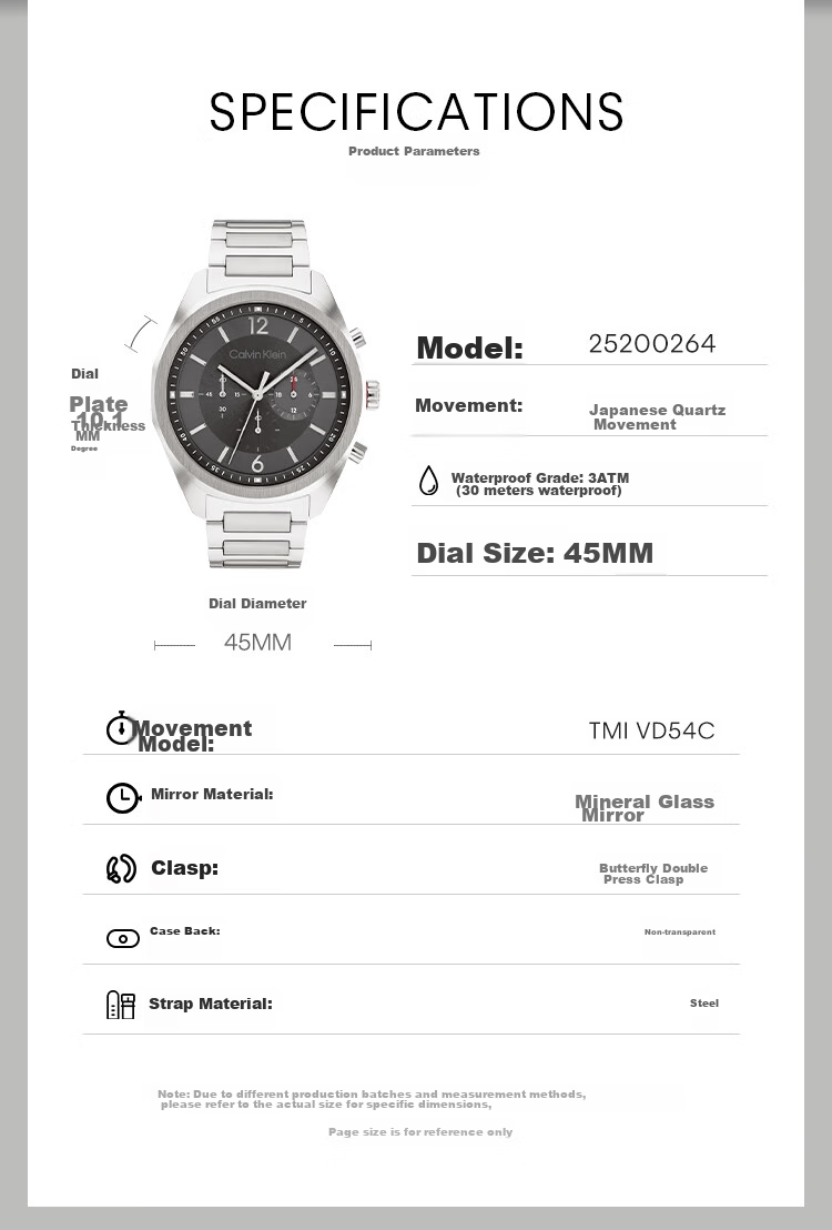 Calvin Klein CK Watch Ultra-Fire Steel Strap Quartz Men's Wristwatch Birthday New Year Gift for Men 25200264 2