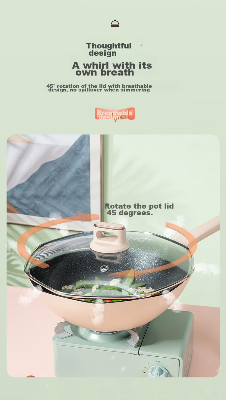 Debo [Douyin Trending] Non-Stick Wok with Titanium Coating, Versatile Frying And Stir-Frying Pan for Home Use, 32cm 7