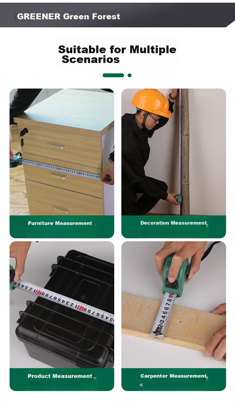 GREENER Steel Tape Measure for Home Use, Small Ruler, 5 Meters Thickened And Hardened Box Ruler, High Precision [Standard Model] 5MX19MM 8